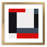 Modern Abstract Wall Art - Red, Black, and White Geometric Print