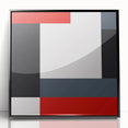 Modern Abstract Wall Art - Red, Black, and White Geometric Print