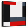 Modern Abstract Wall Art - Red, Black, and White Geometric Print