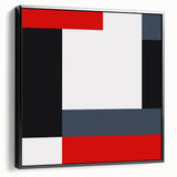Modern Abstract Wall Art - Red, Black, and White Geometric Print