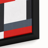 Modern Abstract Wall Art - Red, Black, and White Geometric Print