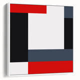 Modern Abstract Wall Art - Red, Black, and White Geometric Print