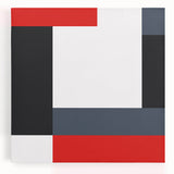 Modern Abstract Wall Art - Red, Black, and White Geometric Print
