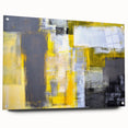 Abstract Wall Art – Yellow & Gray Geometric Modern Painting