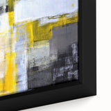Abstract Wall Art – Yellow & Gray Geometric Modern Painting
