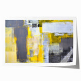 Abstract Wall Art – Yellow & Gray Geometric Modern Painting
