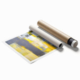 Abstract Wall Art – Yellow & Gray Geometric Modern Painting