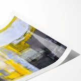 Abstract Wall Art – Yellow & Gray Geometric Modern Painting