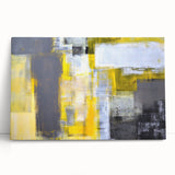 Abstract Wall Art – Yellow & Gray Geometric Modern Painting