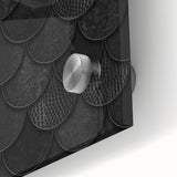 Large Abstract Wall Decor – Black Scaled Texture with Matte Finish