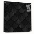 Large Abstract Wall Decor – Black Scaled Texture with Matte Finish