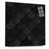 Large Abstract Wall Decor – Black Scaled Texture with Matte Finish