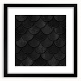 Large Abstract Wall Decor – Black Scaled Texture with Matte Finish