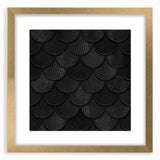 Large Abstract Wall Decor – Black Scaled Texture with Matte Finish