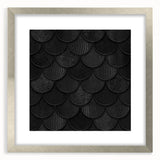 Large Abstract Wall Decor – Black Scaled Texture with Matte Finish