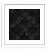 Large Abstract Wall Decor – Black Scaled Texture with Matte Finish