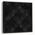 Large Abstract Wall Decor – Black Scaled Texture with Matte Finish