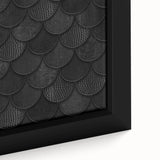 Large Abstract Wall Decor – Black Scaled Texture with Matte Finish
