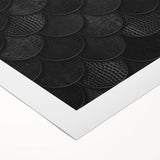 Large Abstract Wall Decor – Black Scaled Texture with Matte Finish