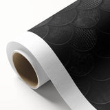 Large Abstract Wall Decor – Black Scaled Texture with Matte Finish
