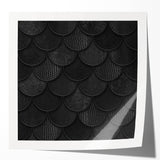 Large Abstract Wall Decor – Black Scaled Texture with Matte Finish