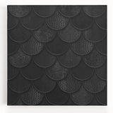Large Abstract Wall Decor – Black Scaled Texture with Matte Finish