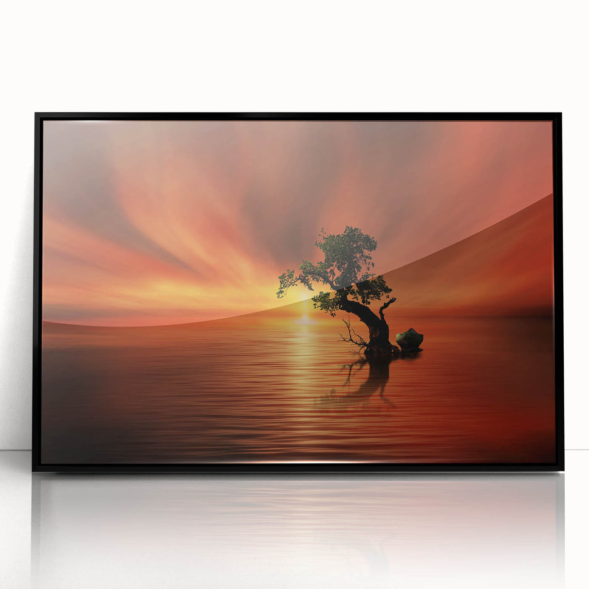 Fiery Sunset Reflection - Fine Art Photography Canvas Prints