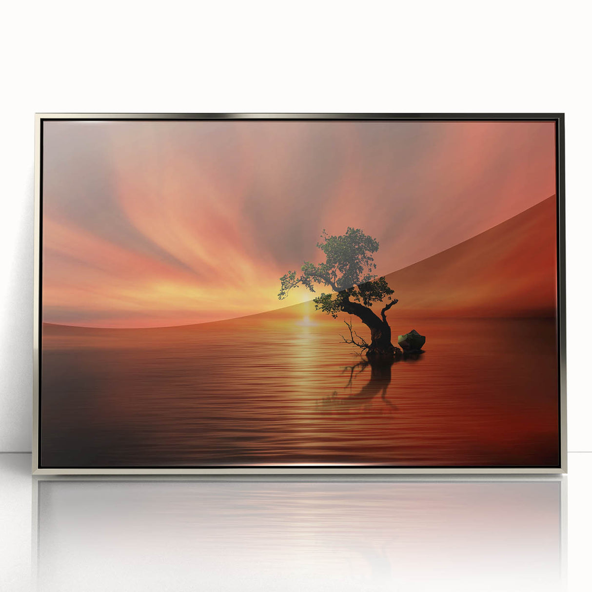 Fiery Sunset Reflection - Fine Art Photography Canvas Prints