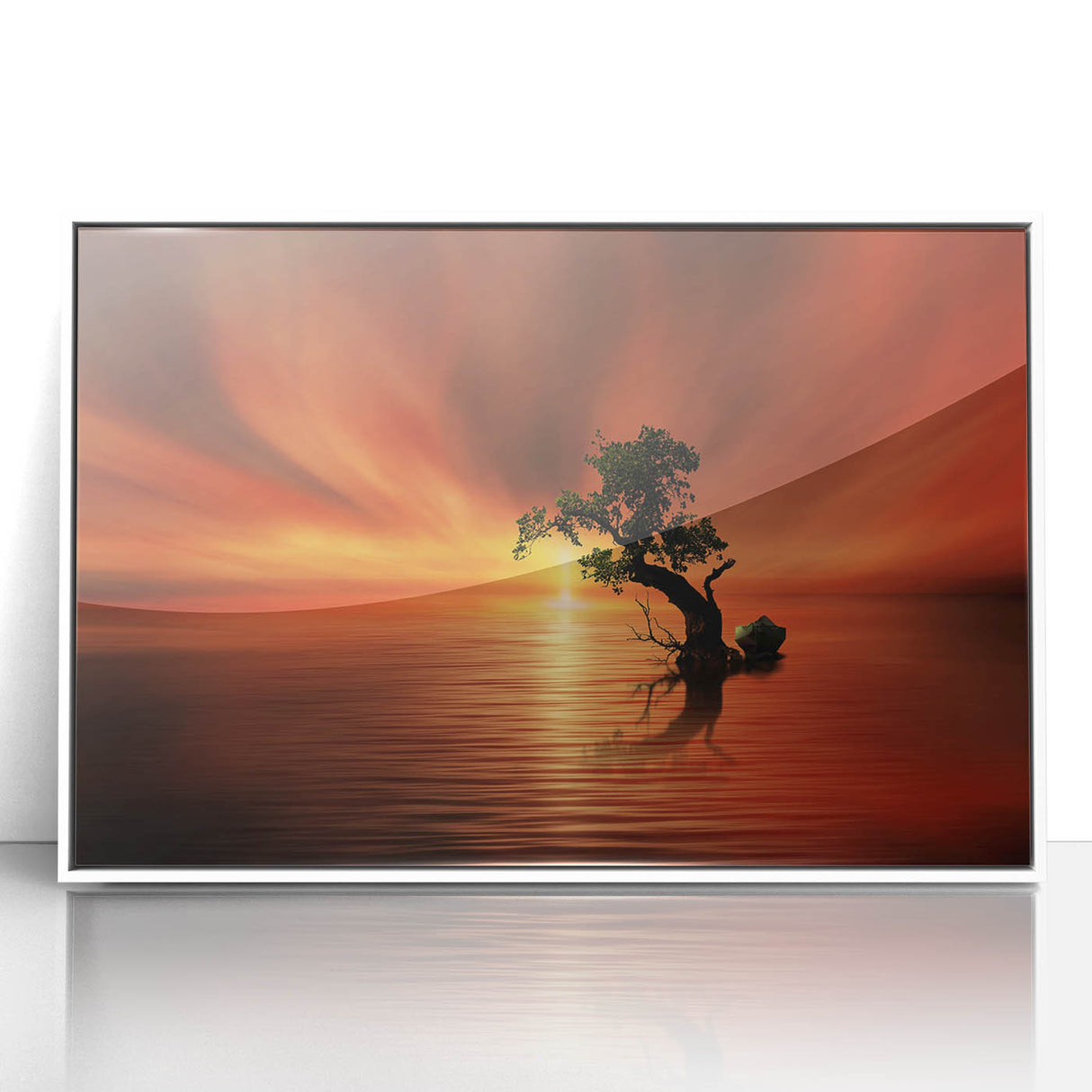 Fiery Sunset Reflection - Fine Art Photography Canvas Prints