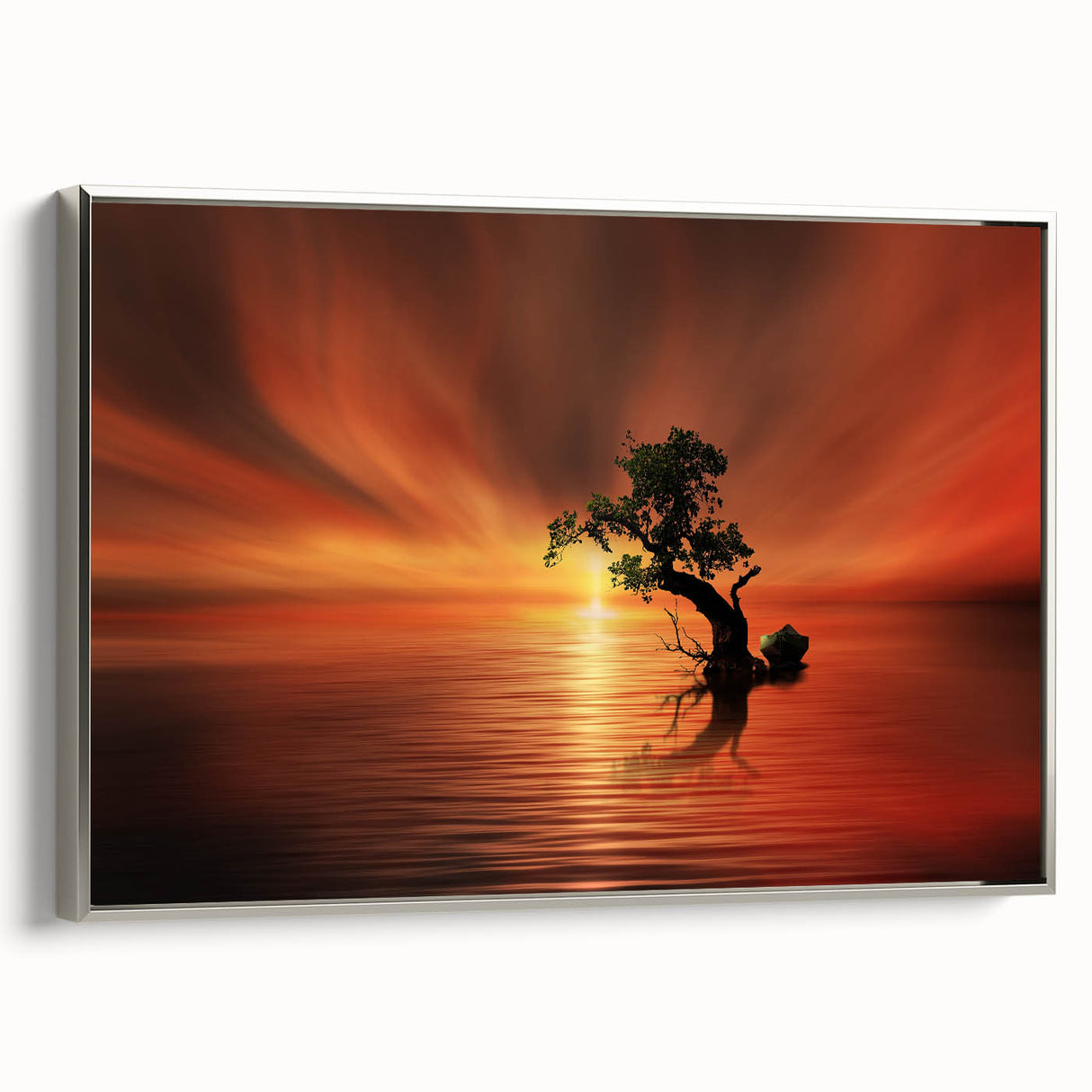 Fiery Sunset Reflection - Fine Art Photography Canvas Prints