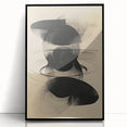 Geometric Minimalist Abstract Wall Art – Black Swirl on Beige Print