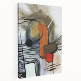 Modern Abstract Paintings – Expressive Ink & Earthy Tones Canvas