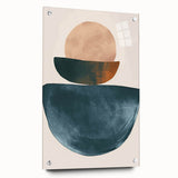 Contemporary Minimalist Wall Art – Teal, Beige & Burnt Orange Shapes