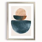 Contemporary Minimalist Wall Art – Teal, Beige & Burnt Orange Shapes