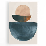 Contemporary Minimalist Wall Art – Teal, Beige & Burnt Orange Shapes