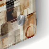 Abstract Canvas Wall Art – Earthy Geometric Painting in Beige & Brown