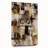 Abstract Canvas Wall Art – Earthy Geometric Painting in Beige & Brown
