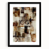 Abstract Canvas Wall Art – Earthy Geometric Painting in Beige & Brown