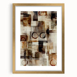 Abstract Canvas Wall Art – Earthy Geometric Painting in Beige & Brown