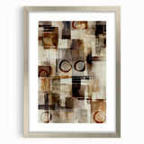 Abstract Canvas Wall Art – Earthy Geometric Painting in Beige & Brown