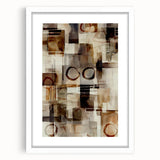 Abstract Canvas Wall Art – Earthy Geometric Painting in Beige & Brown