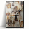 Abstract Canvas Wall Art – Earthy Geometric Painting in Beige & Brown