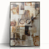 Abstract Canvas Wall Art – Earthy Geometric Painting in Beige & Brown