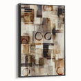 Abstract Canvas Wall Art – Earthy Geometric Painting in Beige & Brown