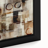 Abstract Canvas Wall Art – Earthy Geometric Painting in Beige & Brown