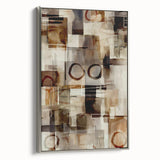 Abstract Canvas Wall Art – Earthy Geometric Painting in Beige & Brown