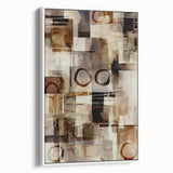 Abstract Canvas Wall Art – Earthy Geometric Painting in Beige & Brown