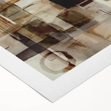 Abstract Canvas Wall Art – Earthy Geometric Painting in Beige & Brown