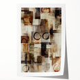 Abstract Canvas Wall Art – Earthy Geometric Painting in Beige & Brown