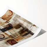 Abstract Canvas Wall Art – Earthy Geometric Painting in Beige & Brown